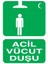 Acil Vücut Duşu İş Güvenliği Yapışkanlı Sticker 25X35 cm 1