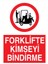 Forklifte Kimseyi Bindirme İş Güvenliği Yapışkanlı Sticker 35X50 cm 1