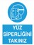 Yüz Siperliğini Takınız İş Güvenliği Yapışkanlı Sticker 25X35 cm 1
