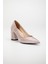 Simetrik Kesim Parlak Pudra Kalın Topuk Stiletto 4