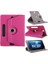 Technopc Ultrapad UP10.SI21WA Uyumlu 10.1" Dönerli Standlı Deri Tablet Kılıfı - Pembe 1