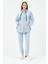 Hamile Termal Fermuarlı Kapüşonlu Eşofman Takım Mavi 1
