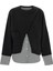 Poplin Garnili Oversize Sweatshirt-Siyah 1