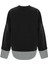 Poplin Garnili Oversize Sweatshirt-Siyah 2