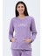 Hamile Emzirme Detaylı Üç Iplik Eşofman Takımı Lila 1