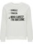 Baskılı Düz Renk Sweatshirt -Beyaz 2