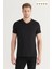3A Moda Beyaz Basic Pamuklu V Yaka Kısa Kollu T-Shirt 2