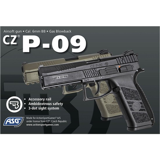 Asg Cz P09 Siyah Blowback Airsoft Tabanca Fiyatı