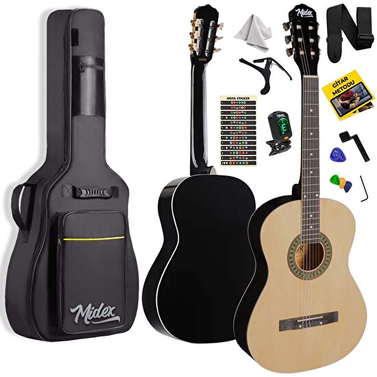 Midex MGX-150 Klasik Gitar Sap Ayarlı Doğal Ahşap Gül Klavye 4/4 Yetişkin