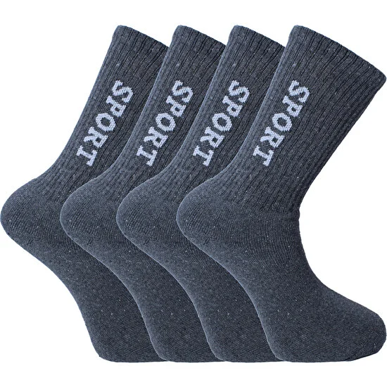 Seva Erkek Çorap Havlu Topuklu Spor Çorabı / 2 Çift Gri