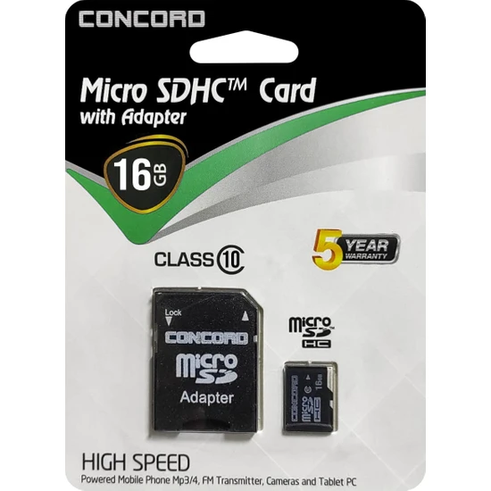 Concord Hafıza Kartı 16GB Micro Sd CLASS10 Concord C-M16