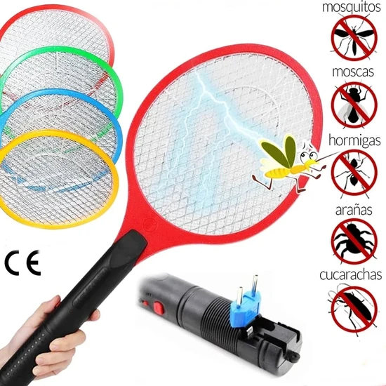 Geseus Şarjlı Sinek Raketi Sivrisinek Karasinek Öldürücü Elektrikli Sineklik Aleti