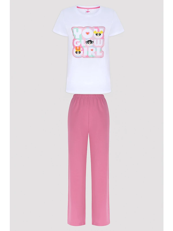 Penti Tişört Pantolon Pembe Pijama Takımı - Powerpuff Girls Koleksiyonu