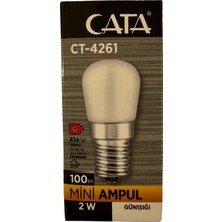Cata CT-4261 2W 3200K (Günışığı) E14 Duylu Mini LED Ampul (2 Adet)