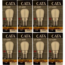 Cata CT-4261 2W 3200K (Günışığı) E14 Duylu Mini LED Ampul (8 Adet)