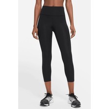 Nike Fast Dri Fit Crop Leggings Black Kısa Crop Çok Cepli Toparlayıcı Tayt Siyah