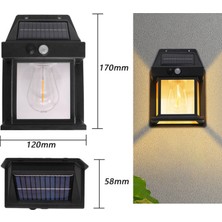 Dekohop Güneş Enerjili Bahçe Aydınlatması Aplik Dekor Solar ve Sensörlü Bahçe Balkon ve Garaj Lambası