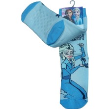 Çimpa Frozen Elsa Tabanı Kaydırmaz Kışlık Havlu Çocuk Çorap