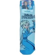 Çimpa Frozen Elsa Tabanı Kaydırmaz Kışlık Havlu Çocuk Çorap