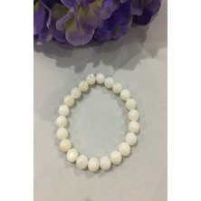 Bade Accessories 8 mm Beyaz Sedef Doğaltaş Bileklik