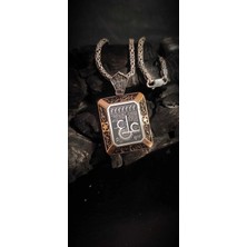 Osmanlı Gümüş Hz.ali Tılsımı Işlemeli 925 Ayar Kral Gümüş Kolye