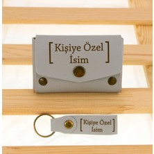 Miaju Isme Özel Yüksek Kalite Deri Bozuk Para Çantası ve Anahtarlık Seti, Kişiselleştirilmiş Aksesuar