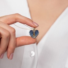 Hom Silver Jewelry 925 Ayar Gümüş Zirkon Taş Işlemeli Açılıp Kapanabilir Isimli Kalpli Kadın Kolye HSJ0081