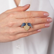 Hom Silver Jewelry 925 Ayar Gümüş Zirkon Taş Işlemeli Açılıp Kapanabilir Isimli Kalpli Kadın Kolye HSJ0081