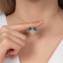 Hom Silver Jewelry 925 Ayar Gümüş Zirkon Taş Işlemeli Açılıp Kapanabilir Isimli Kalpli Kadın Kolye HSJ0081
