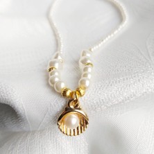 Devi Fashion Istiridye Uçlu Tasarım Inci Kolye