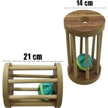 Tineke Ahşap Kafesli Çıngıraklı Kedi Oyuncağı Eğlecesi 1 Adet