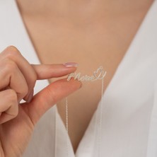 Hom Silver Jewelry 925 Ayar Gümüş Kişiye Özel Isimli Kalp Kadın Kolye HSJ0100