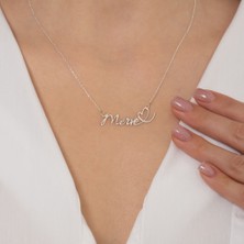 Hom Silver Jewelry 925 Ayar Gümüş Kişiye Özel Isimli Kalp Kadın Kolye HSJ0100