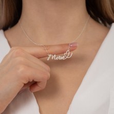 Hom Silver Jewelry 925 Ayar Gümüş Kişiye Özel Isimli Kalp Kadın Kolye HSJ0100