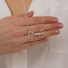 Hom Silver Jewelry 925 Ayar Gümüş Kişiye Özel Isimli Kalp Kadın Kolye HSJ0100
