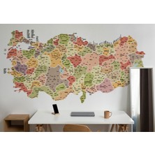 Harita Sepeti Türkiye Haritası Il ve Ilçeli Ayrıntılı Eğitici Dekoratif Duvar Kağıdı-3045