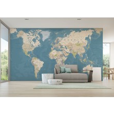 Harita Sepeti Ingilizce Dünya Haritası Duvar Kağıdı Okyanuslu Eğitici Detaylı-1040