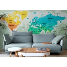 Dünya Haritası Duvar Kağıdı Ülke ve Başkentli İNGILIZCE-2775