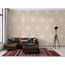 Harita Sepeti Pastel Renkli Geometrik Desenli Duvar Kağıdı-5787