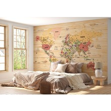 Harita Sepeti Türkçe Dünya Haritası Duvar Kağıdı Detaylı Ülke ve BAŞKENTLI-2981