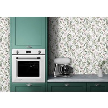 Harita Sepeti Çiçek ve Yaprak Desenli Iskandinav Tarzı Duvar Kağıdı-5555