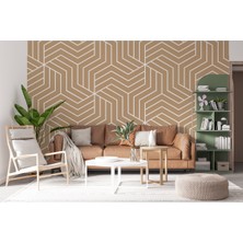 Harita Sepeti Pastel Renkli Geometrik Desenli Duvar Kağıdı-5779