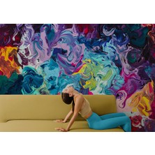 Harita Sepeti Modern Tarz Yağlıboya Görünüm Dekoratif Duvar KAĞIDI-3524