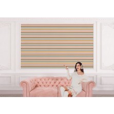 Harita Sepeti Yatay Çizgili Pastel Tonlu Duvar Kağıdı Çocuk Odası Duvar Posteri-5546