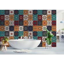 Harita Sepeti Geleneksel Fas Figürleri Kare Tasarımı Duvar KAĞIDI-5514