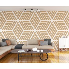 Harita Sepeti Pastel Renkli Geometrik Desenli Duvar Kağıdı-5781