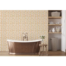 Harita Sepeti Karamel Rengi Kesik Çizgili Iskandinav Tarzı Modern Duvar KAĞIDI-5548