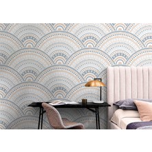 Harita Sepeti Pastel Renk Desenli Soft Duvar Kağıdı-5521