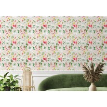 Harita Sepeti Çiçek ve Yaprak Desenli Tarzı Duvar Kağıdı-5575