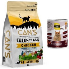 Cans Cat Adult Yetişkin Kedi Maması 2,5 kg Tavuk Etli + Konserve Hediyeli